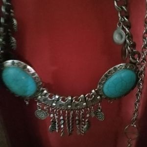 Faux turquoise necklace